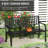 50" Metal Patio Bench In Black, Slatted Seat For Outdoor Garden, Backyard, Pool Area, Lawn. & Fashionable, Accommodates 2 Persons, Easy To Clean Once A While Garden By - Black With Seat. Ideal
