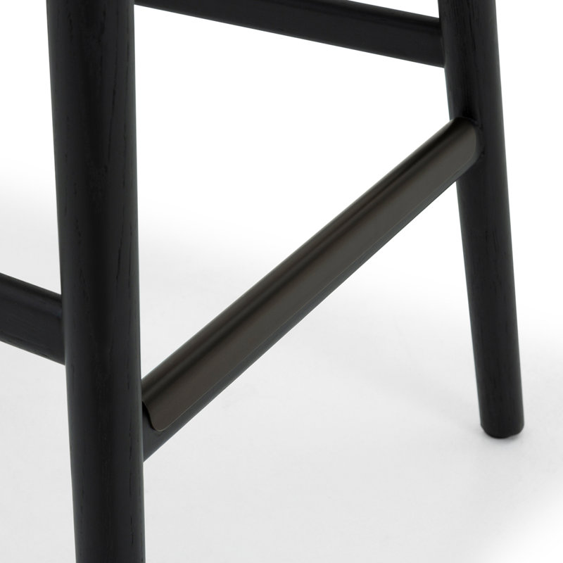 Tabouret de comptoir rembourré Soren, Noir mat / minuit / bronze foncé