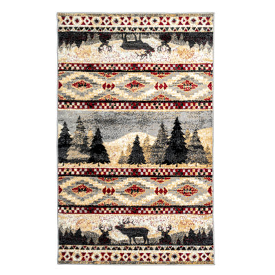 Tapis noir / brun clair Frederik