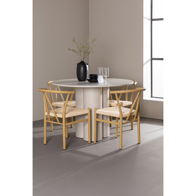 Windsor 4 - Person Dining Set, Beige, Beige, Beige