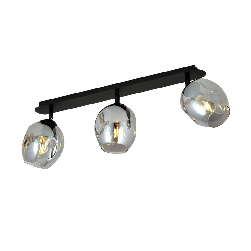 Golliday Glass Semi Flush Mount, Graphite