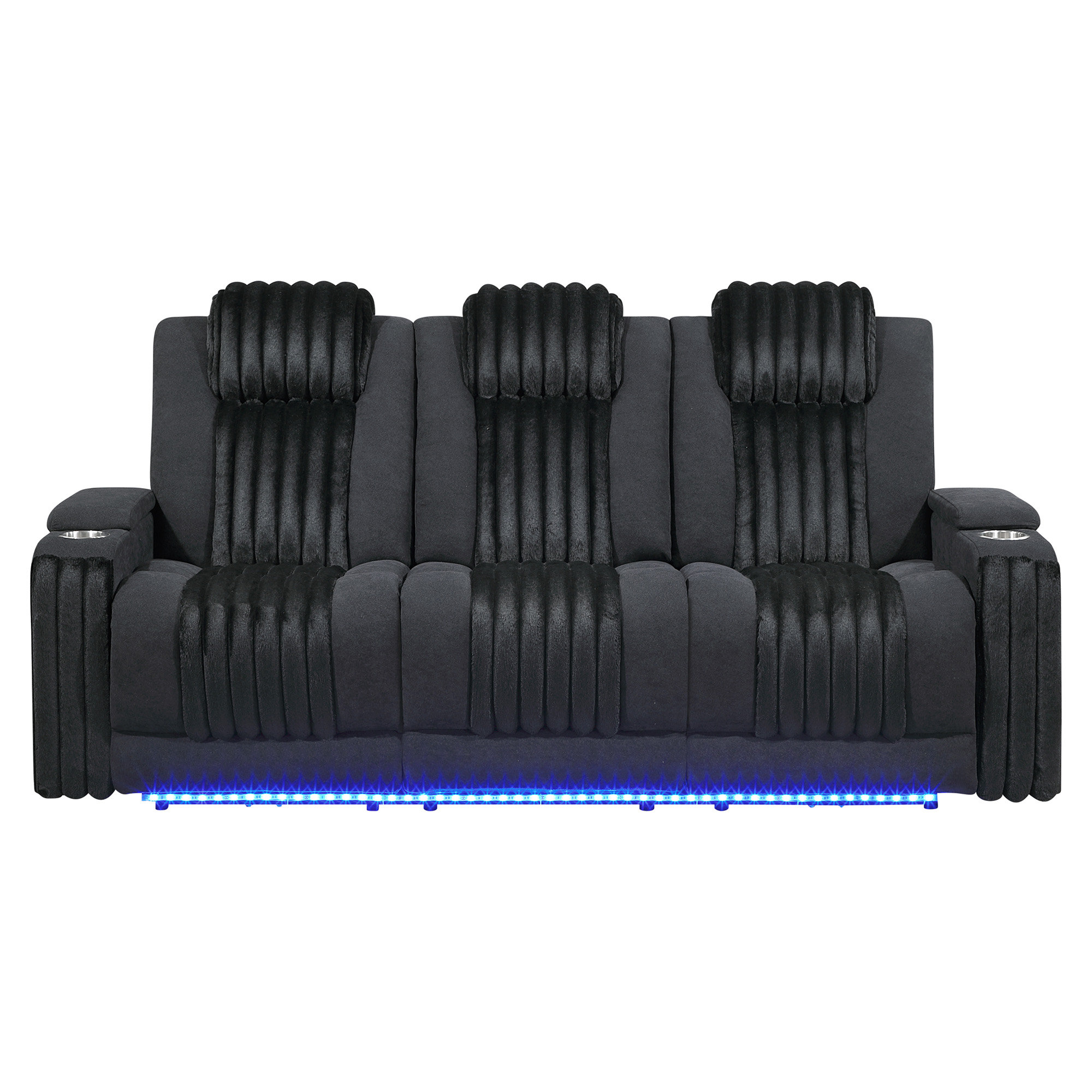Hokku Designs Duran Brown Power Reclining Sofa With Power Headrest ...
