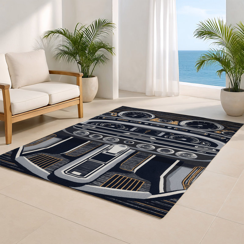 Tapis intérieur et extérieur gris Transport, Rectangulaire 8 pi x 10 pi