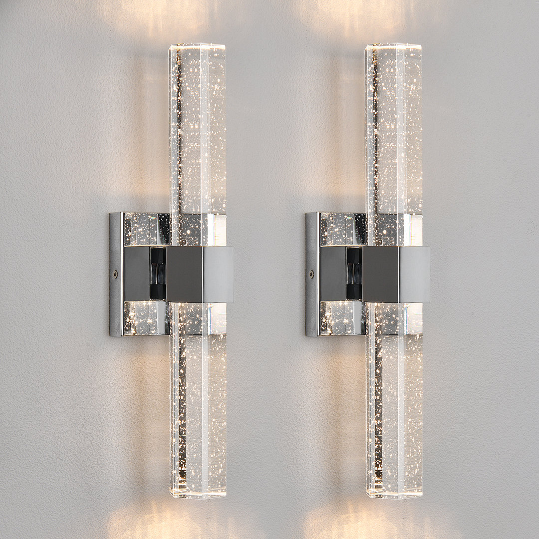 Nazreen Crystal LED Wallchiere Dimmable Wall Light (Set of 2) Everly Quinn 