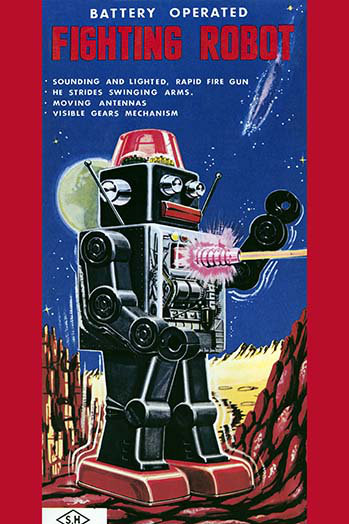 " Fighting Robot ", 42" H x 28" W x 1.5" D