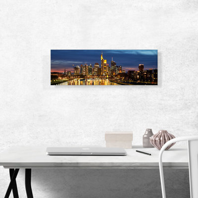 Francfort, Allemagne, coucher de soleil, horizon panoramique, reproduction de photo panoramique sur toile tendue
