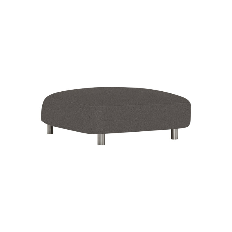 Avanni Outdoor Ottoman, Silver, White Sunbrella 6063-000
