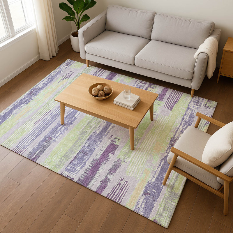 Tapis à rayures Slesnick AMF1665 lavable à la machine de qualité supérieure, Rectangle 2 pi 6 po x 3 pi 10 po