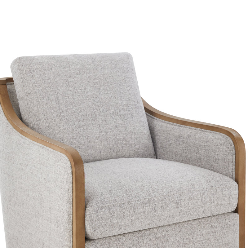 Fauteuil demi-tonneau pivotant surdimensionné Grayton, Nathan gris chiné