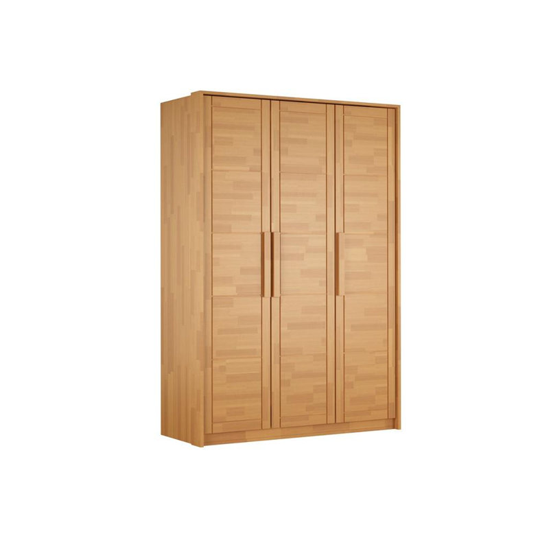 Finleyville 3 Door Solid Wood Wardrobe, Natural