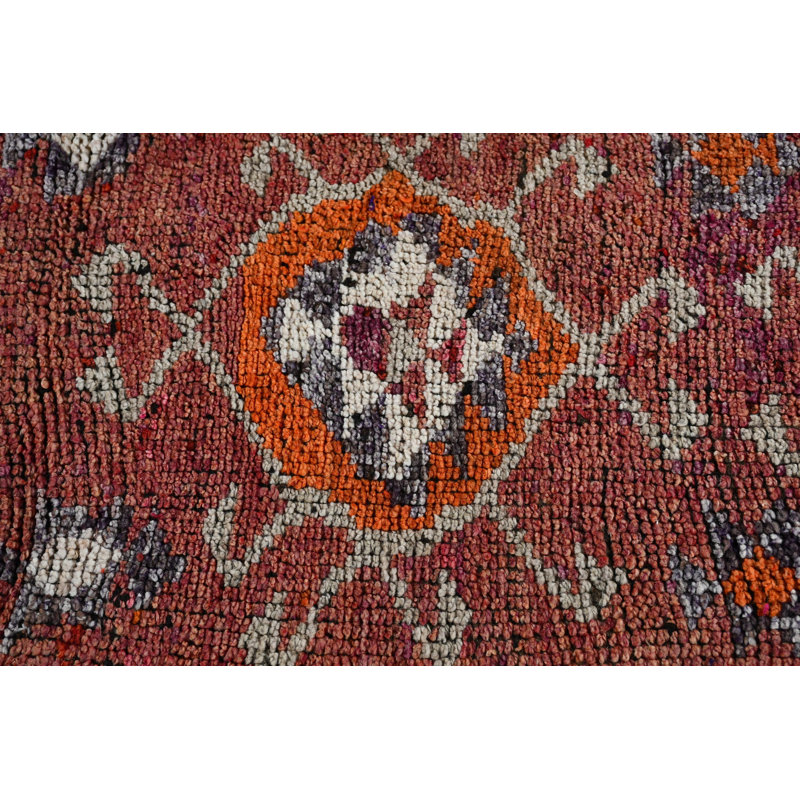 Tapis turc vibrant tissé à la main avec un design antique pour la décoration de couloir ou d'entrée rouge / orange