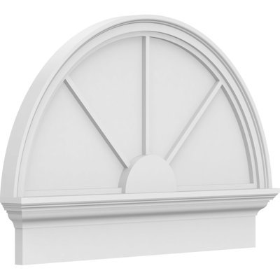 32"W x 22-3/4"H x 2-3/4"P Half Round 3 Spoke Architectural Grade PVC Combination Pediment