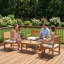 Outsunny 4 Seater Wooden Garden Furniture Set with Loveseat-1582408603