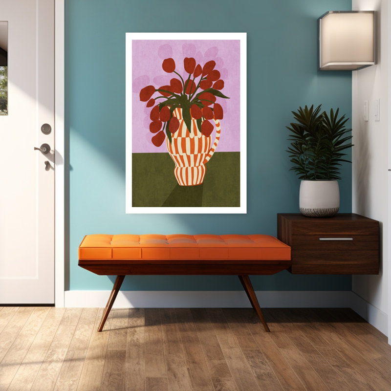 "Tulipes" audacieuses dans un vase, H 48 po x l 32 po