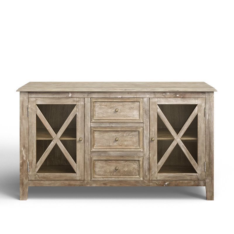 Sidon 65" 3-Drawer Sideboard, Weathered Sand