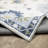 Kugler Floral Traditional White/Blue Printed Washable Flat Pile Area Rug-174093880