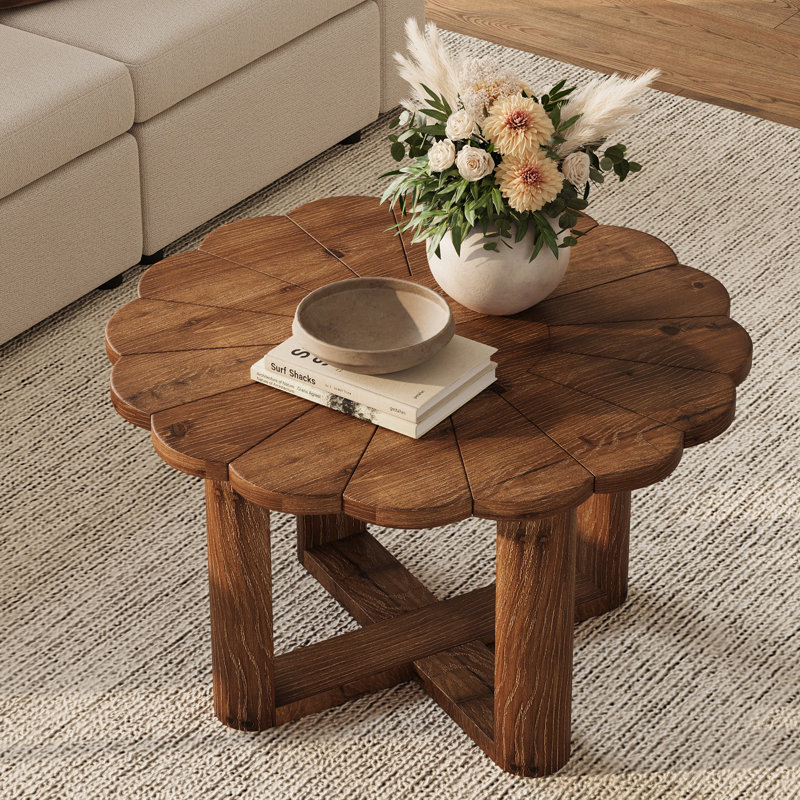 table basse en bois massif, Marron clair