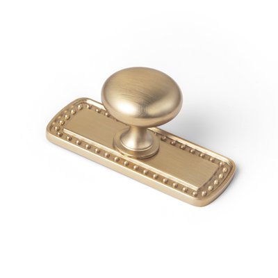 1.18 Inch Classic Cabinet Knob With Rectangular Backplate