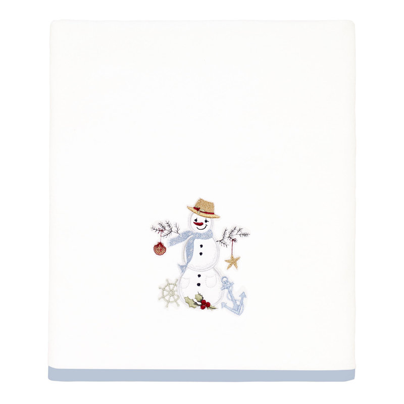 Coastal Snowman 100% Cotton Midweight Waffle Bath Towel