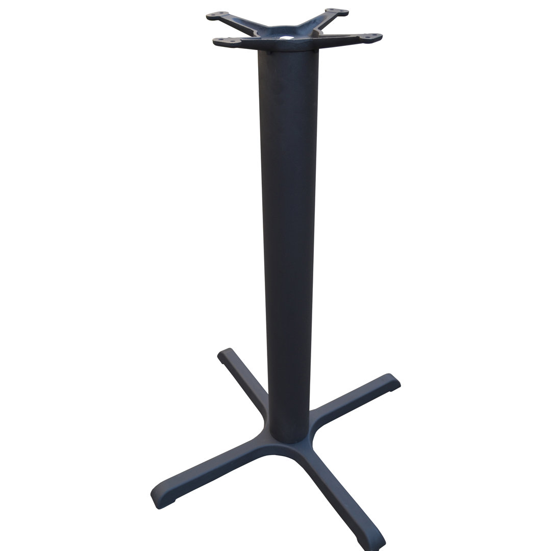 30" x 30" Cross Cast Iron Bar Height Pedestal Table Base with 4" Column JI Bases