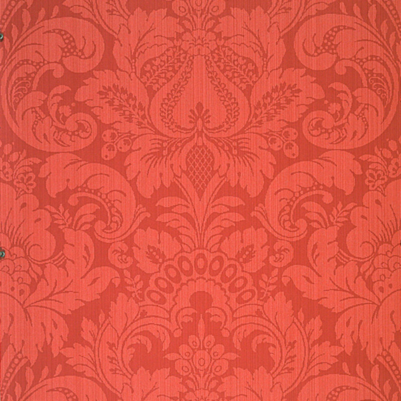 Daphne Damask and Floral Wallpaper Roll, Lipstick Red