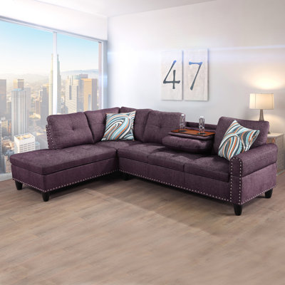 Ahniah Upholstered L-Shaped Sectional Left Hand Facing