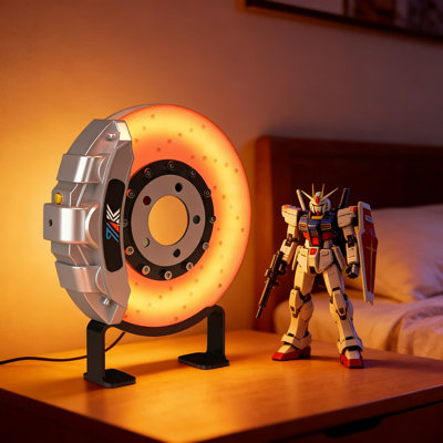 3D Brake Disc Night Light, Rechargeable USB Touch Control Desk Lamp For Car Lovers, Automotive Decor Gift For Men, Dad, Husband, Teens And Kids