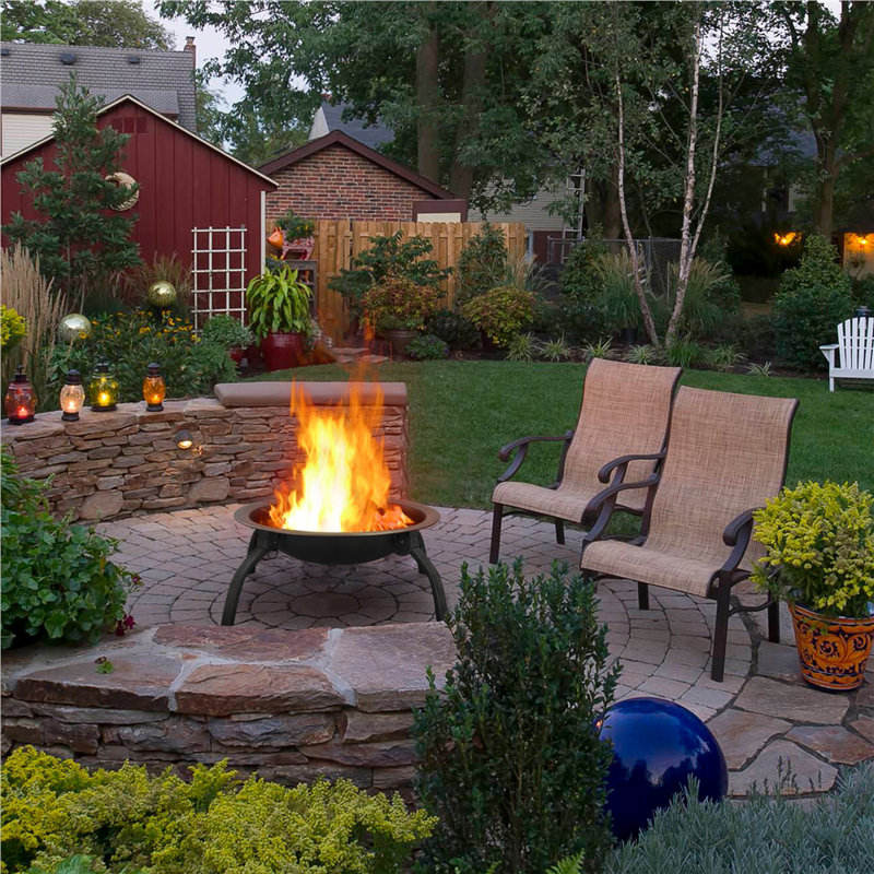 Round Iron Wood Burning Fire Pit