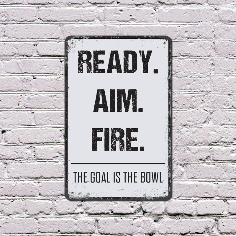 Ready Aim Fire 10 Inch x 14 Inch Plastic Sign, 10" H x 14" W x 0.1" D