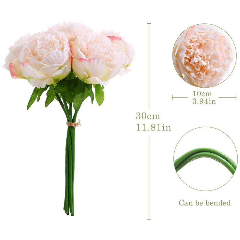 10 paquets de pivoines, fleurs artificielles, bouquet de pivoines pour centre de table, fête de mariage, décoration intérieure