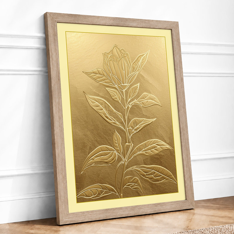 Flowering Study Botanical - Framed Print, Oak, A4 - 29.7 x 21.0 cm