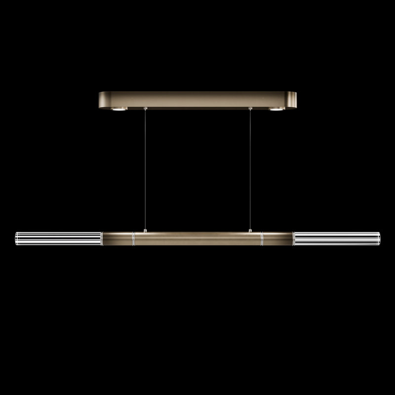 Luminaire suspendu linéaire l 62 po Antonia, Nickel/Bronze ombré