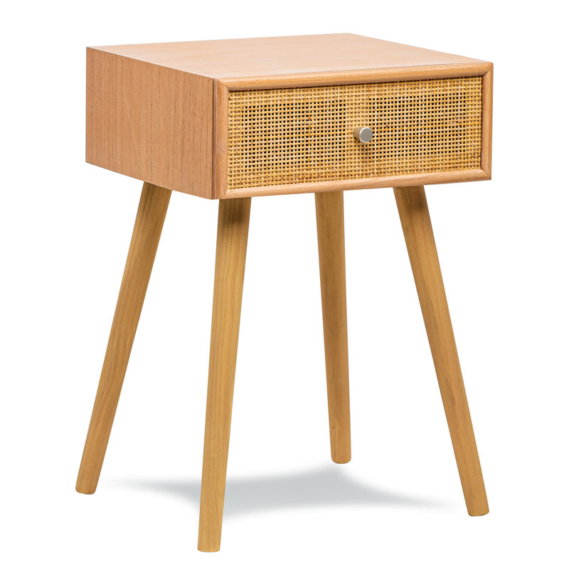 Twining 1-Door Natural Rattan Nightstand