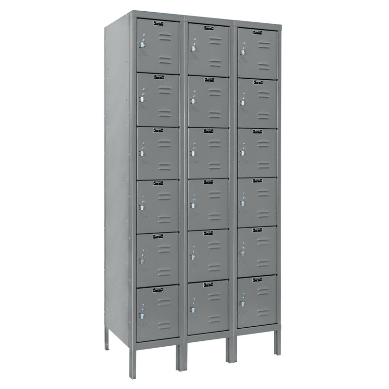 Casier large à 6 étages 3 étages Premium, H 78 po x l 36 po x P 12 po, Non assemblés, Gris foncé