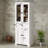 Bathroom-Specific Linen Tower Storage Cabinet, Modern Freestanding Style, With Tempered Glass Doors, Adjustable Shelves And Drawers, And Soft Closing Design For More Thoughtfulness.-973206988