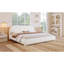 Lit tapissier en tissu de style crème-826006178