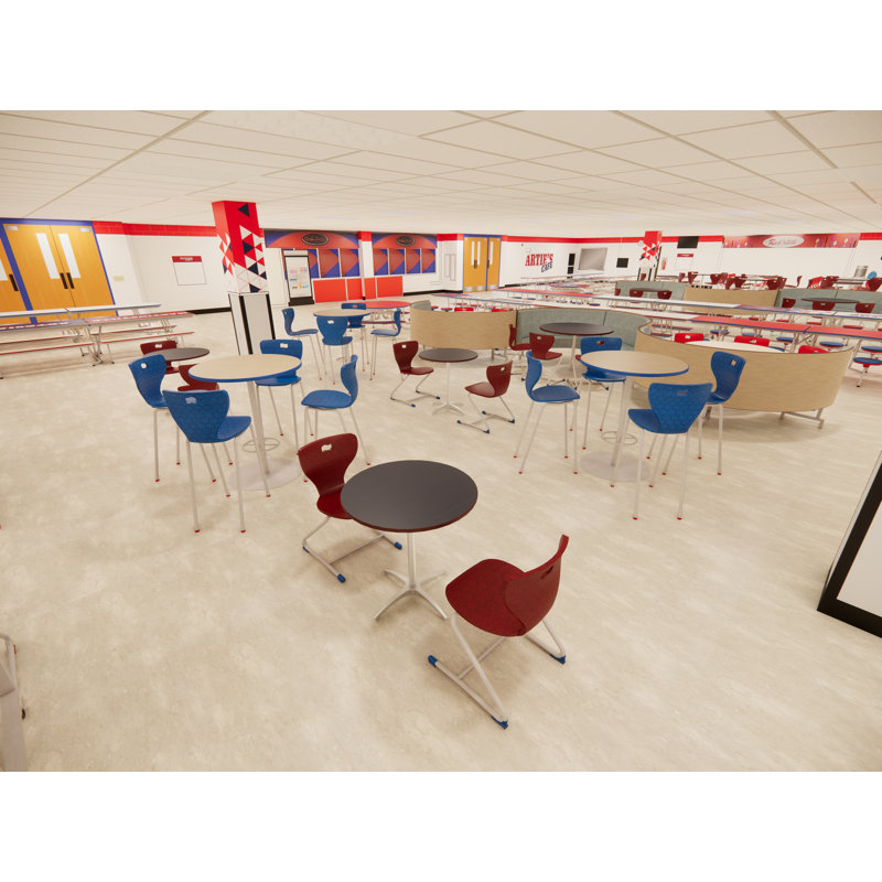 Table de social - base en aluminium - ronde, Diamètre de 30 po