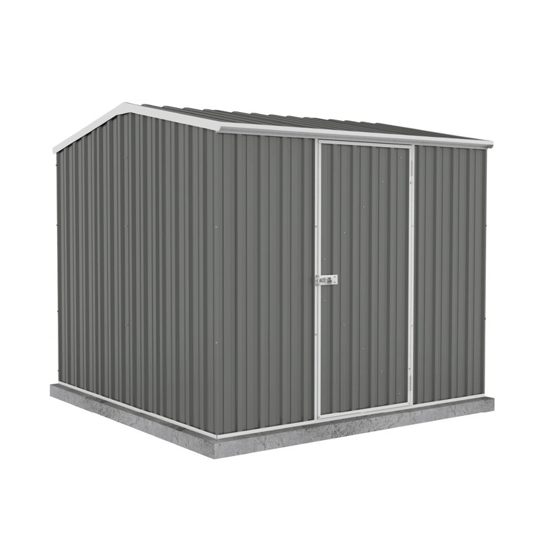 Absco Premier 7' W x 7' D Metal Galvanized Steel Weather Resistant Storage Shed Woodland Gray