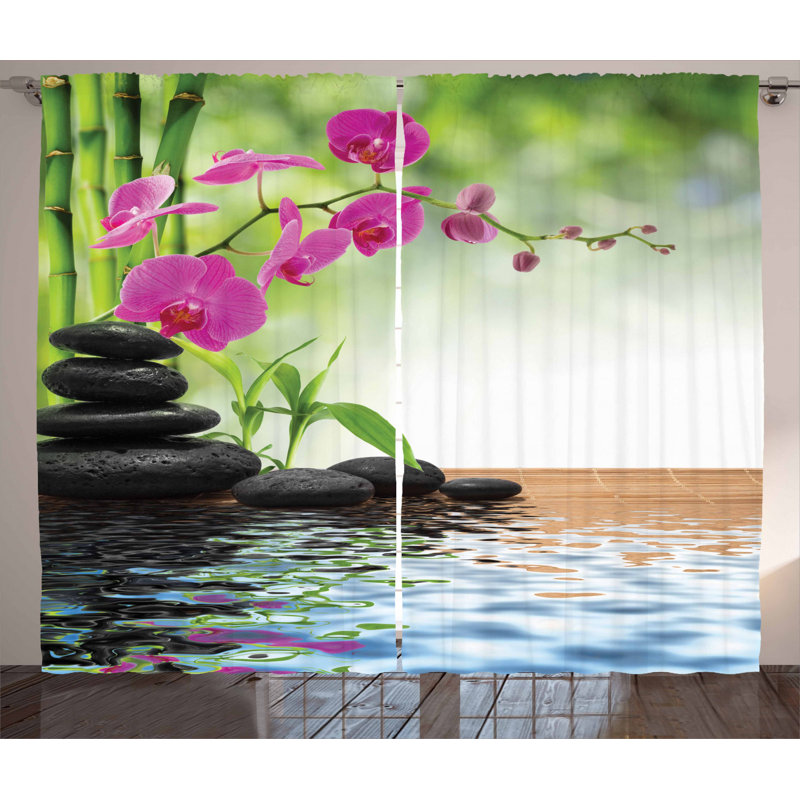 Spa Semi-Sheer Rod Pocket Curtain Panels, 54" x 108"