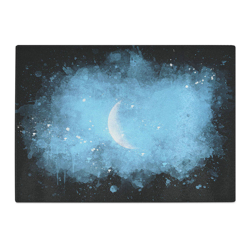 Tempered Glass Moon in Morning Light Chopping Board, 28.5 cm x 39 cm