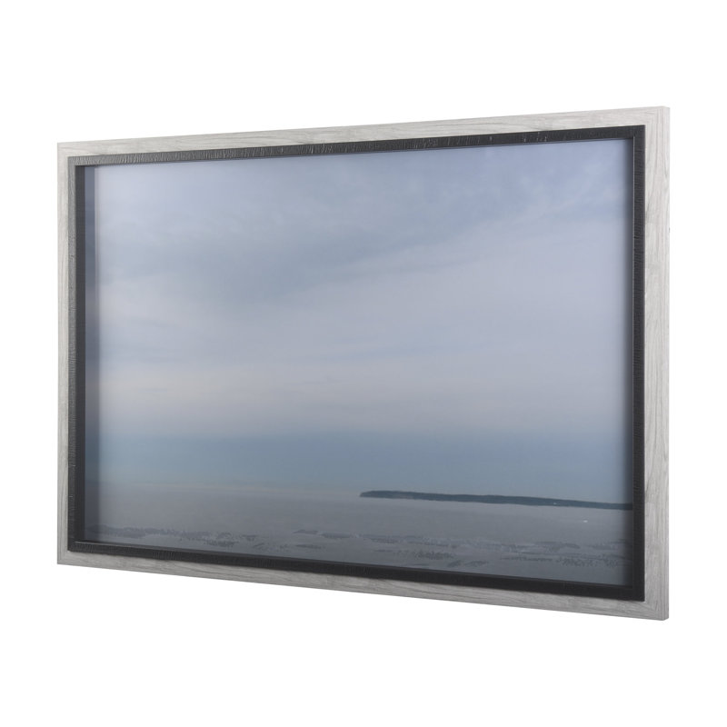 Point Roberts a, reproduction d'art texturée encadrée à la main mat sous verre