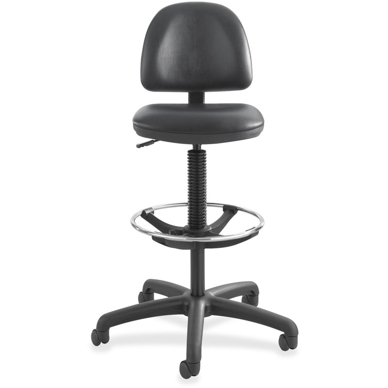 Precision Extended Height Drafting Chair, Vinyl Black