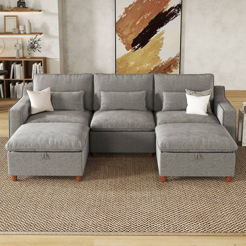 Canapé modulaire 103 po 103 po, 38" H x 103" W x 34" D, Grey