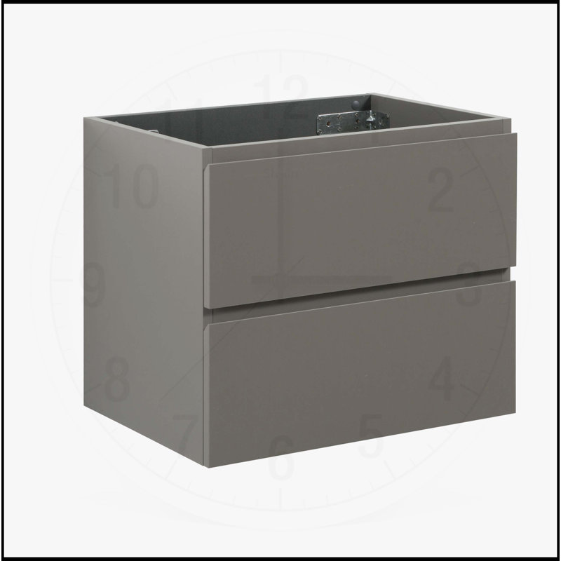 Meuble-lavabo mural avec tiroirs doubles SANS lavabo, Gris, H 20,5 po x l 23,8 po x P 17,9 po