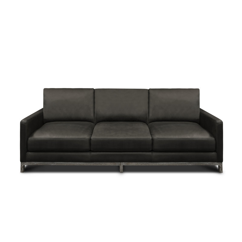 Canapé en cuir véritable Alborz, Cuir véritable gris anthracite