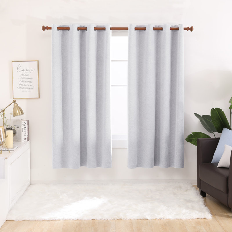 Riey Blackout Curtain Panel Pair, Grayish White, 52" W x 90" L