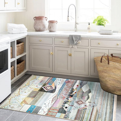 Tapis décoratif multicolore à motif géométrique de la collection Barcelona