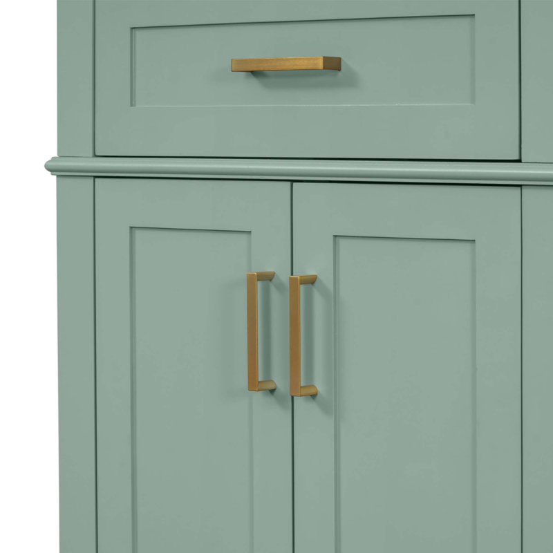 Meuble-lavabo moderne 36 po vert clair avec lavabo en céramique, Vert clair