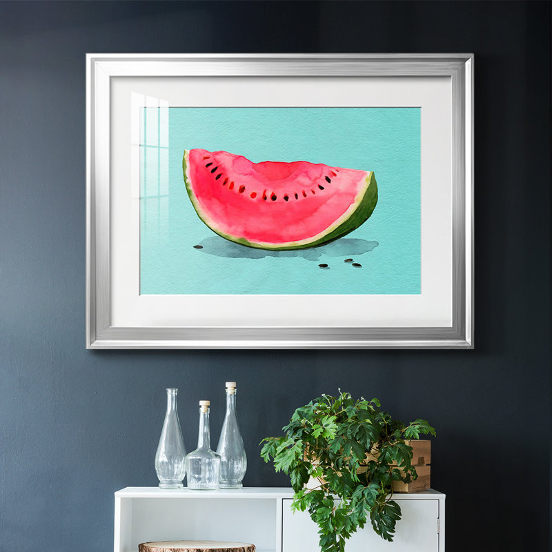Summer Watermelon I, reproduction d'art encadrée, Argent, H 30 po x l 44 po x P 1,5 po