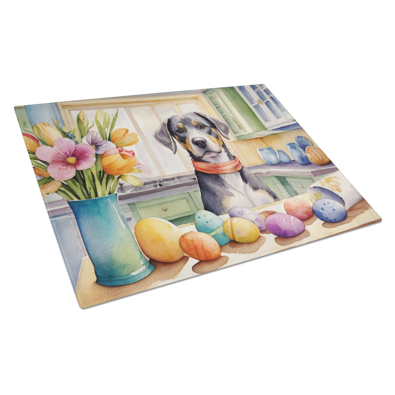 Decorating Easter Catahoula Glass Cutting Board